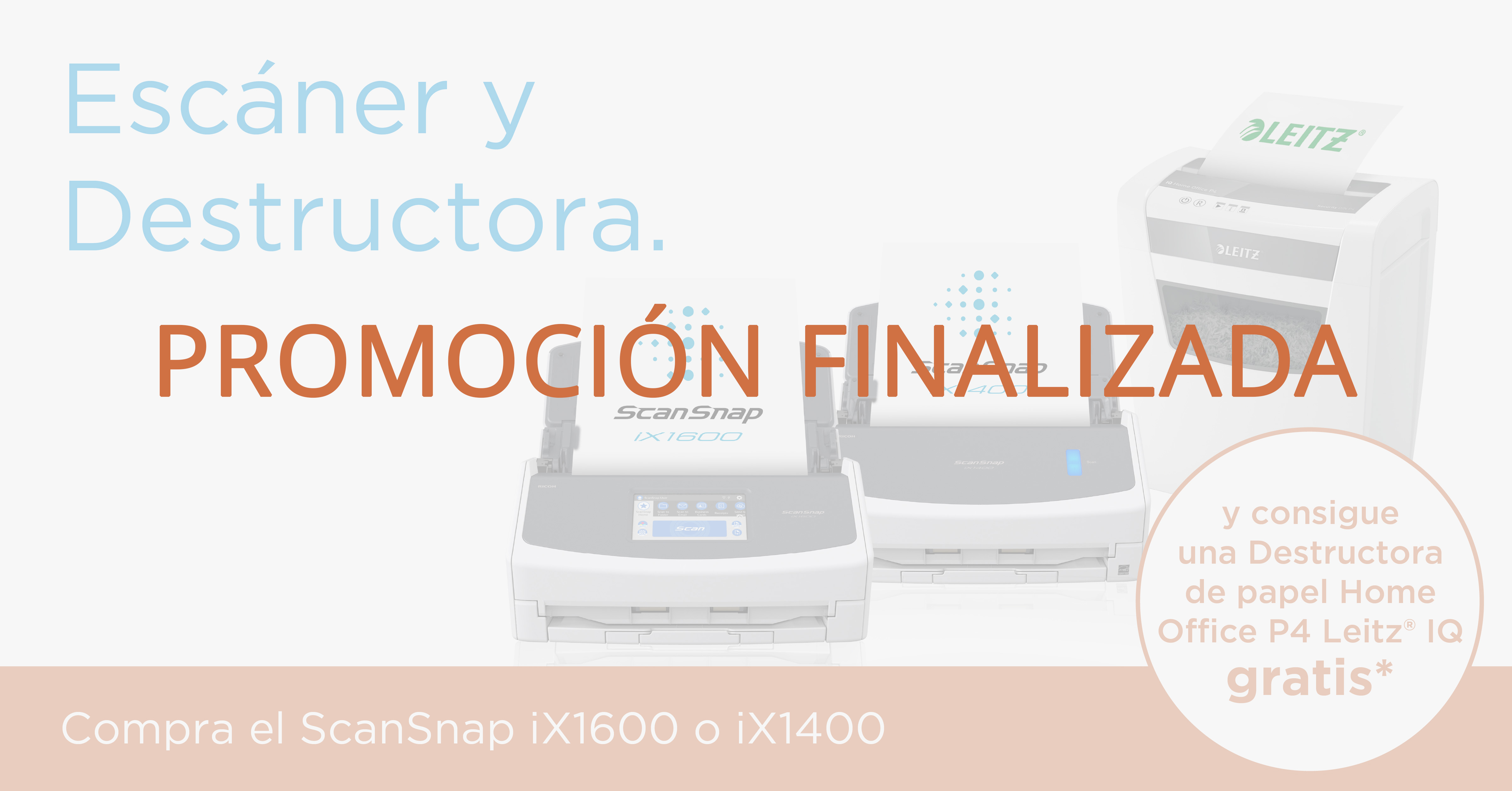 Escáner ScanSnap con promoción de Destructora gratis