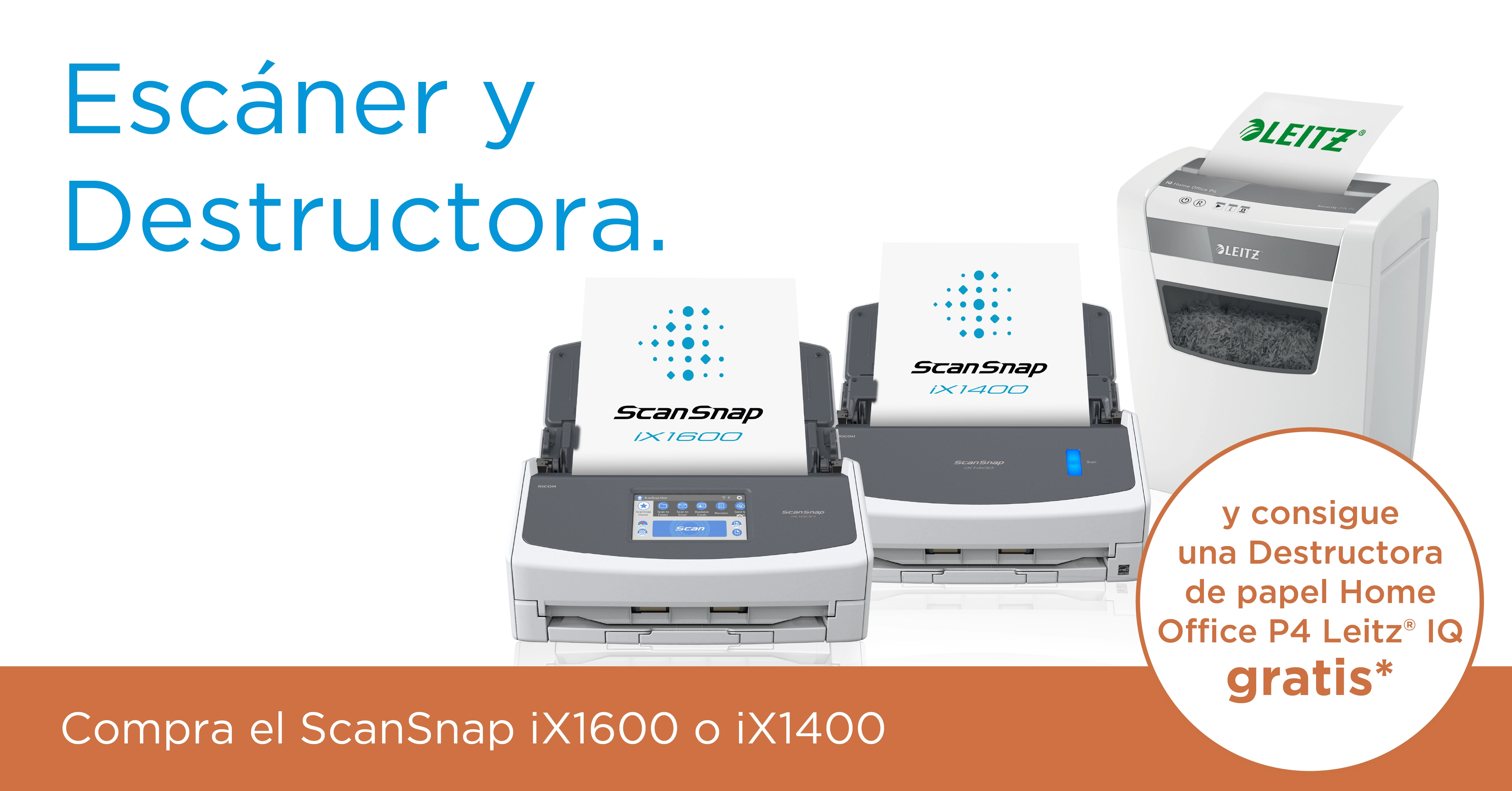 Escáner ScanSnap con promoción de Destructora gratis