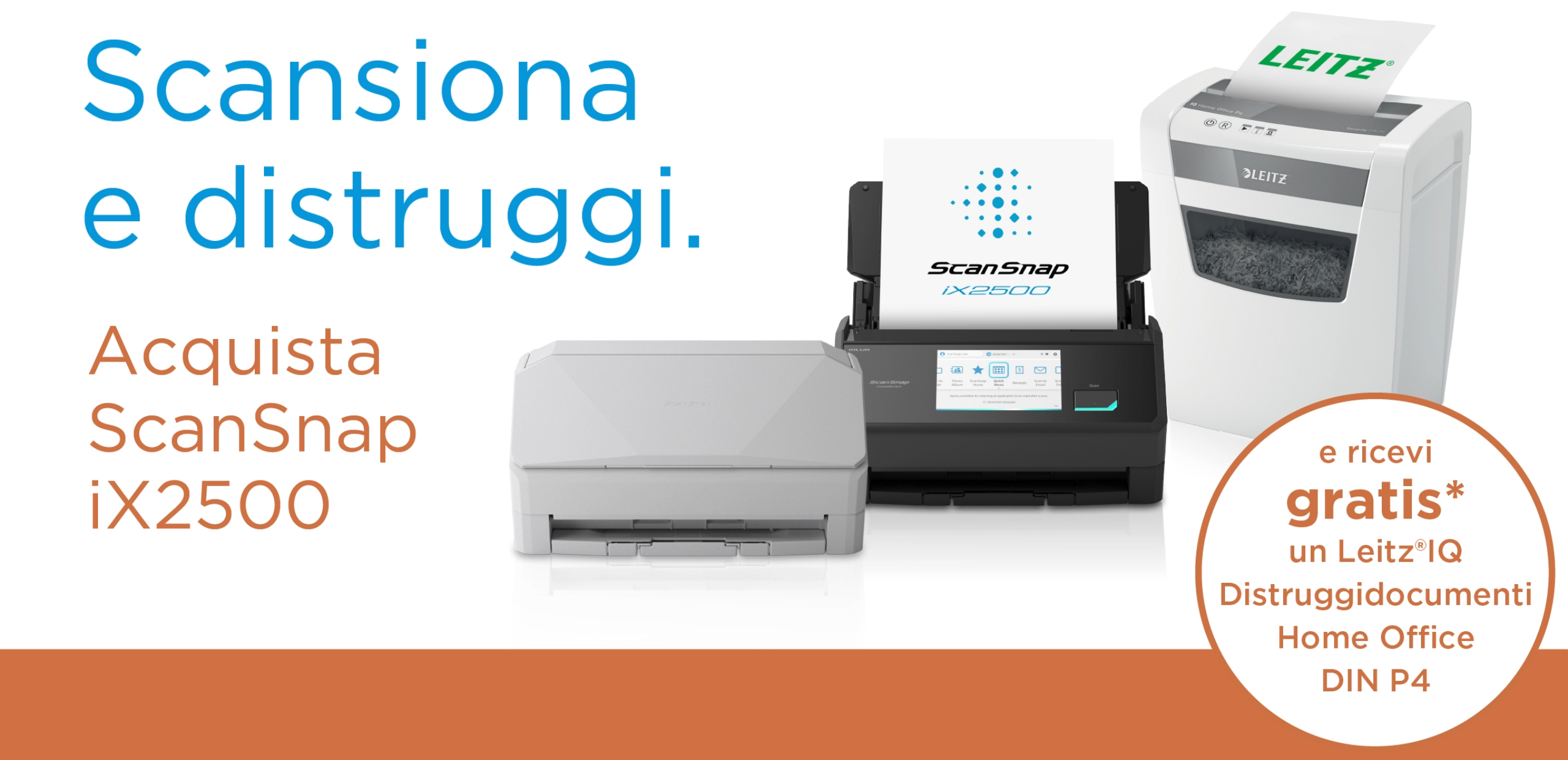 Promozione: ScanSnap e distruggidocumenti in omaggio