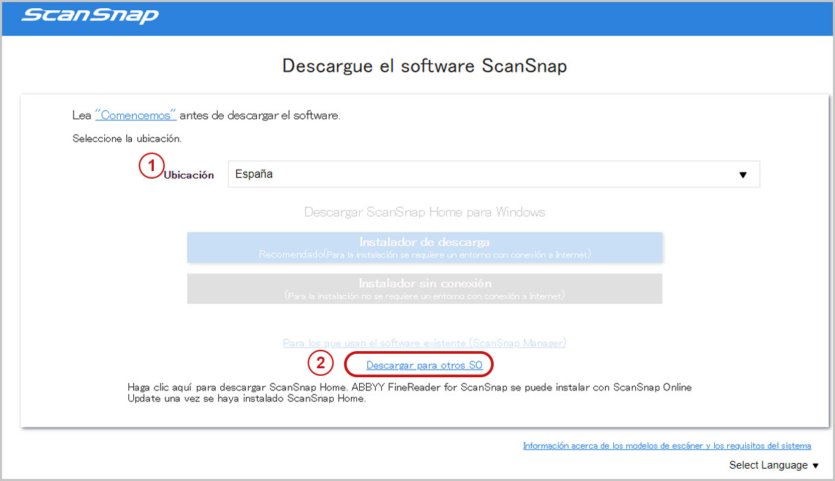Descargue el software ScanSnap screenshot